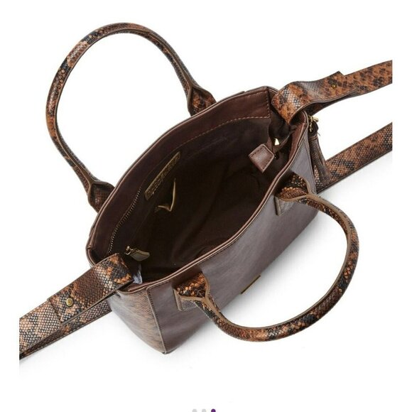 NEW Rachel Zoe Brown Snake-Embossed Livie Tote Bag - Picture 3 of 3